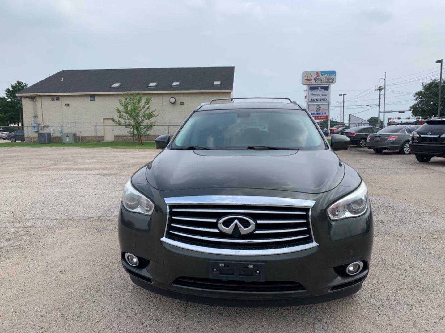 2014 Gray /Black Infiniti JX (5N1AL0MMXEC) with an 3.5 L engine, AUTOMATIC transmission, located at 1830 North Belt Line Road, Irving, TX, 75061, (469) 524-0199, 32.834373, -96.993584 - Photo#1